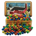 Large Gold Rectangle Tin w/ Plain & Peanut M& M' s